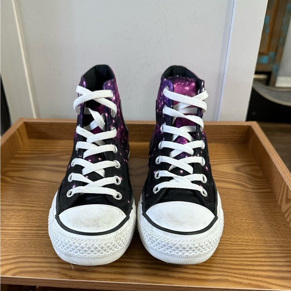 Unicorn Satin High Top Converse Men5/Women7, Galaxy Unicorn Converse - Picture 2 of 7